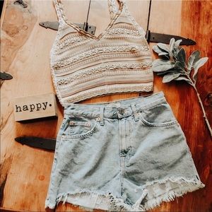 Alice+Olivia crochet crop tank top